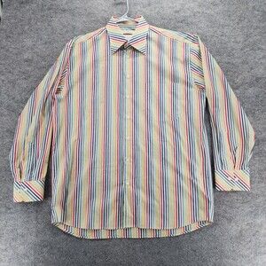Tuttle Shirt Mens Large Button Up Long Sleeve Multi Color Striped Austria